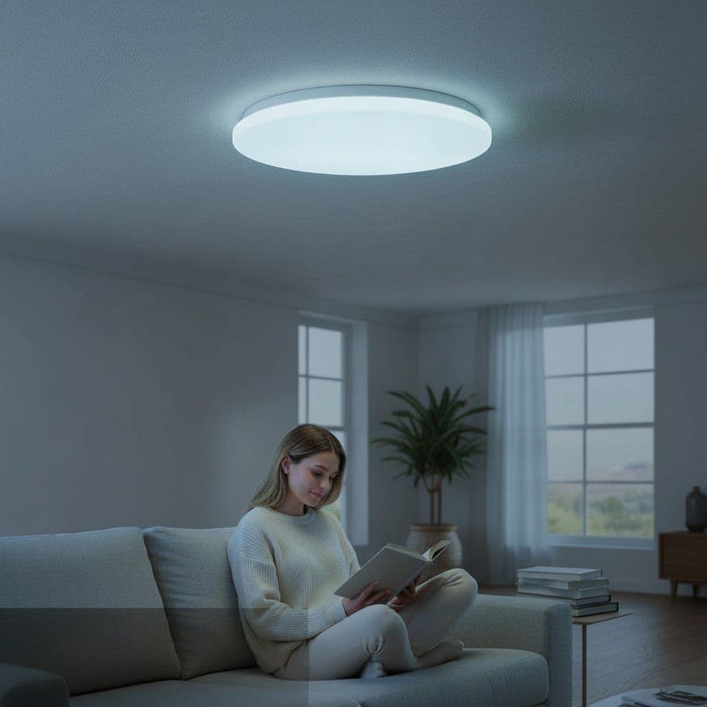 Plafoniera LED Milky 24W=200W, 380x100mm, 6400K, lumina rece