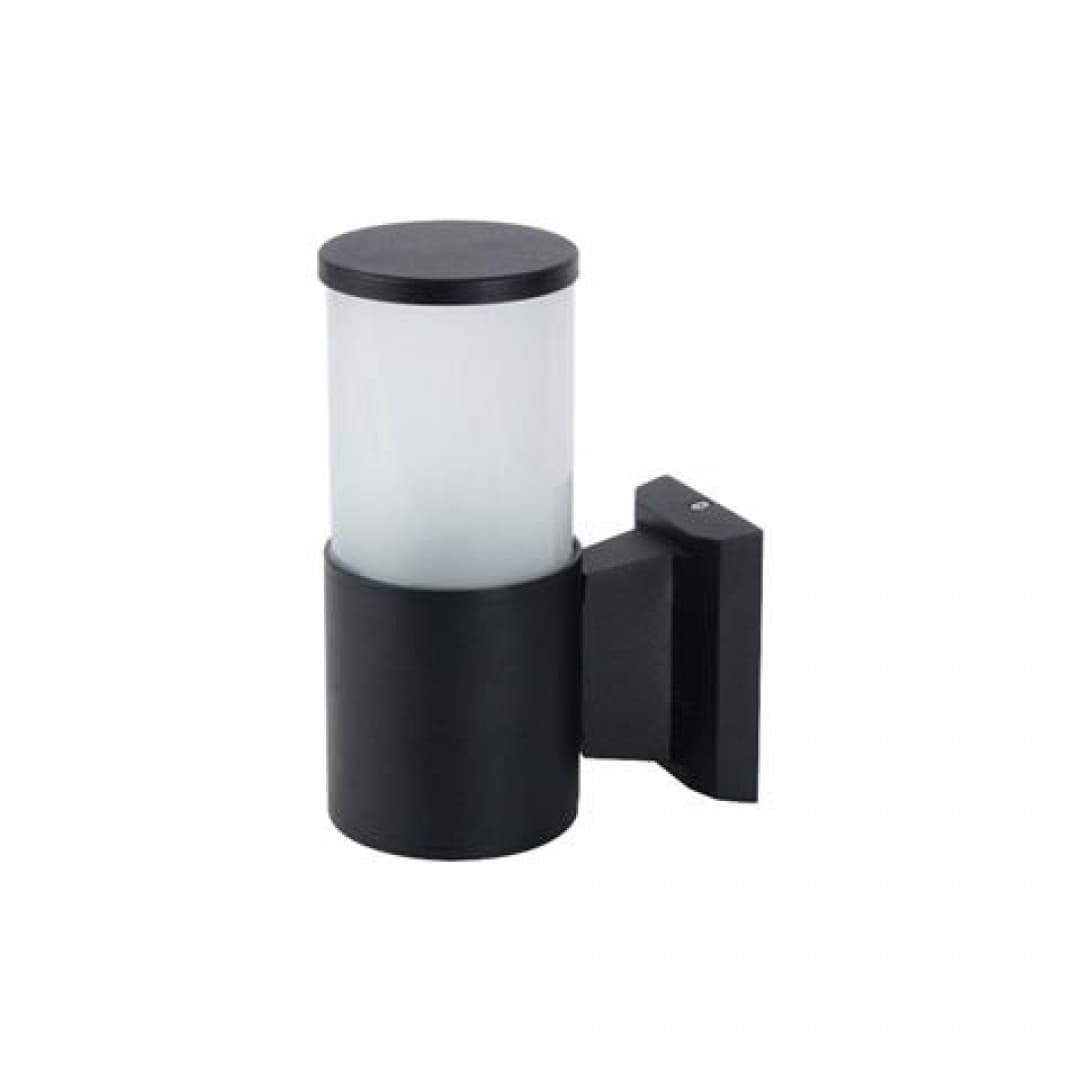 Stalp de gradina negru rotund,difuzor sticla,208x89x148mm