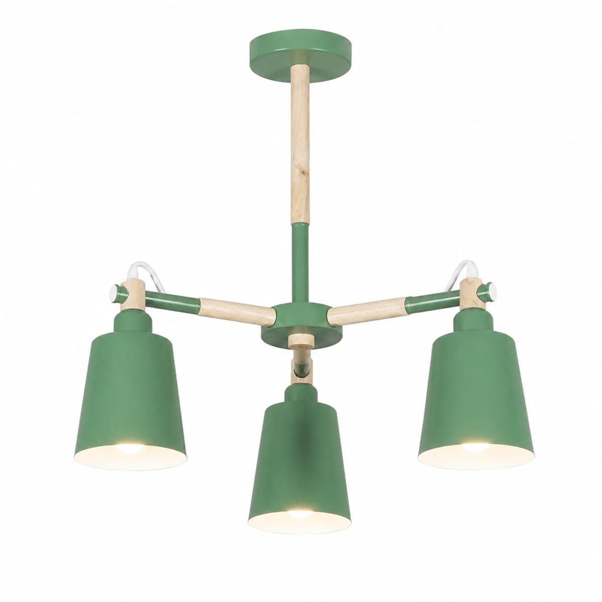 Lustra tavan Baldur cu 3 brațe E27, 50x52 cm, verde