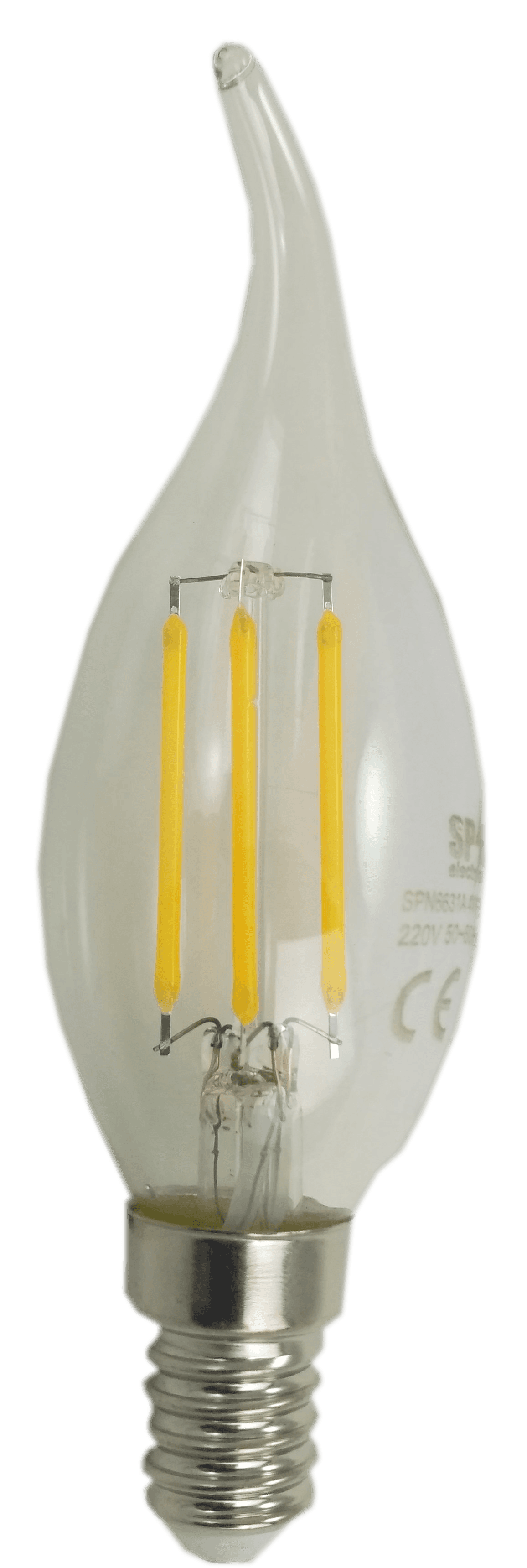 Bec Filament Lumanare E14, 4W=45W, 3000K, lumina calda
