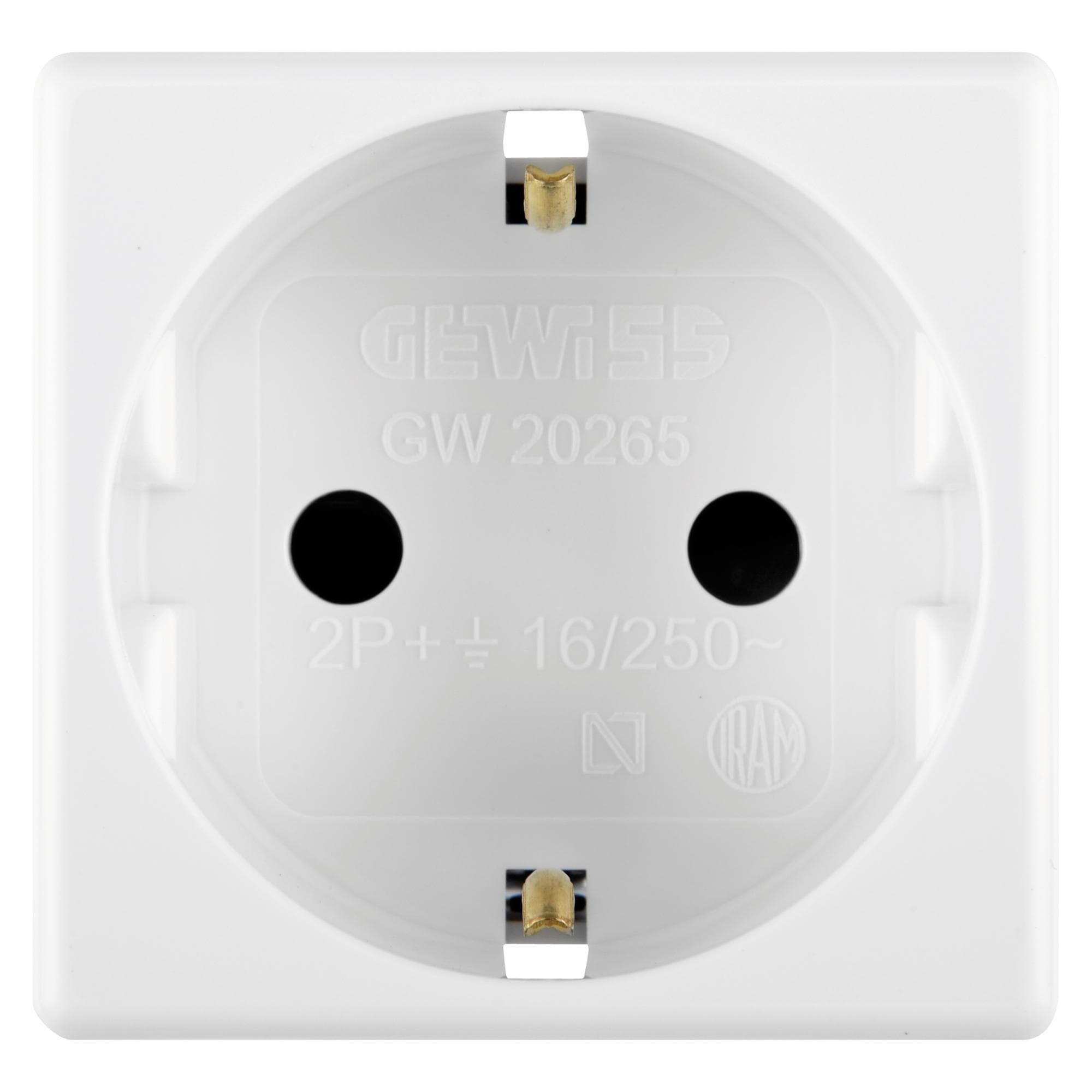Priza modulara standard 2P+E, Gewiss GW20265, alb - 2 module