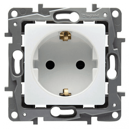 Priza Schuko simpla 2P+T, alb Legrand Niloe 664539