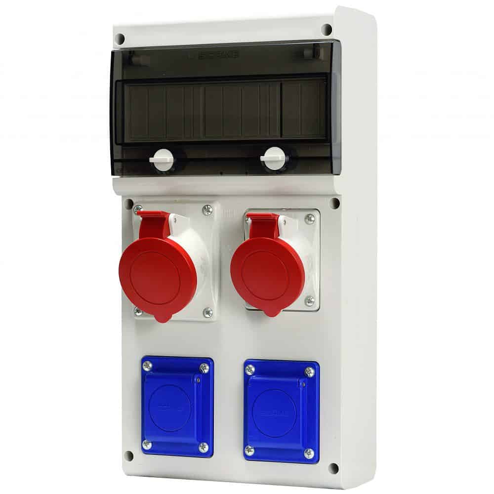 Tablou de santier electric echipat 11M IND E2 cablat 5P 1X32A 1X16A 2XSCHUKO IP44 633.RO0025 SCAME