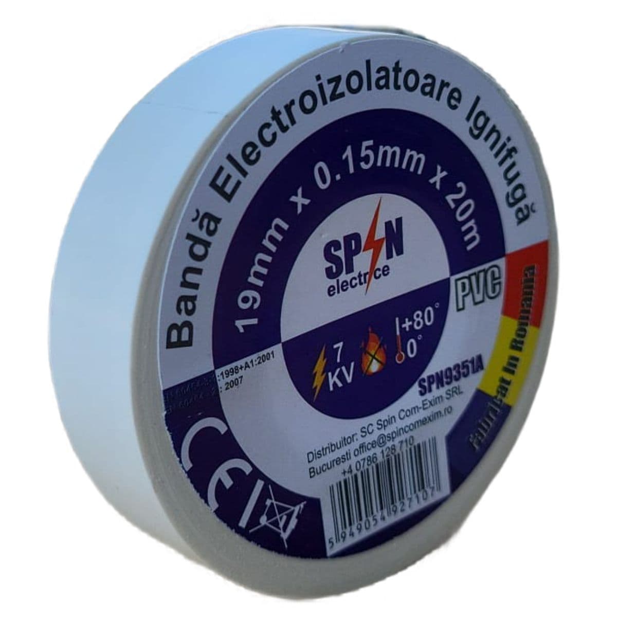 Banda Izolier Alba Ignifuga 19X0.15mm 20M