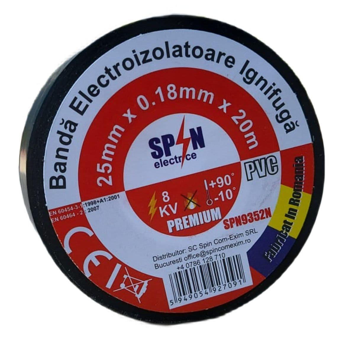 Banda Izolier Neagra PRO Ignifuga 25X0.18mm 20M