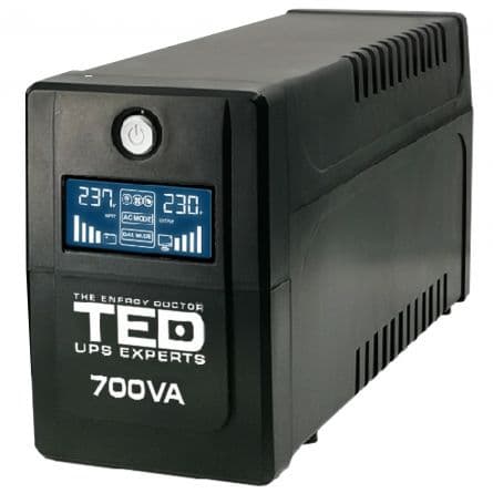 UPS 700VA/400W LCD DISPLAY LINE INTERACTIVE CU STABILIZATOR 2 IESIRI SCHUKO