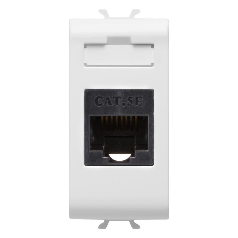 PRIZĂ RJ45 - CATEGORIA 5e - UTP - 1 MODUL - ALB SATINAT - GW15421