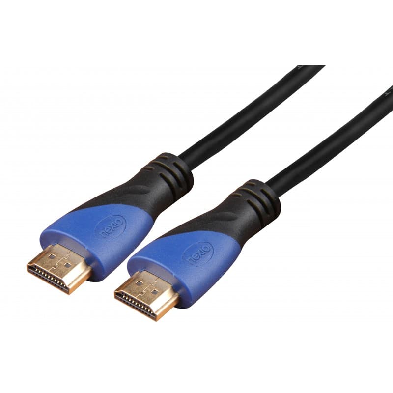 Cablu HDMI, V1.4, tata-tata, 4K@30hz, 1080P, High Speed Ethernet, contacte aurite, 20m, Negru, Nexio