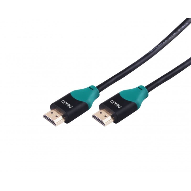 Cablu HDMI, V2.0, tata-tata, 4K@60hz, 1080P, High Speed Ethernet, contacte aurite, 1m, Negru, Nexio