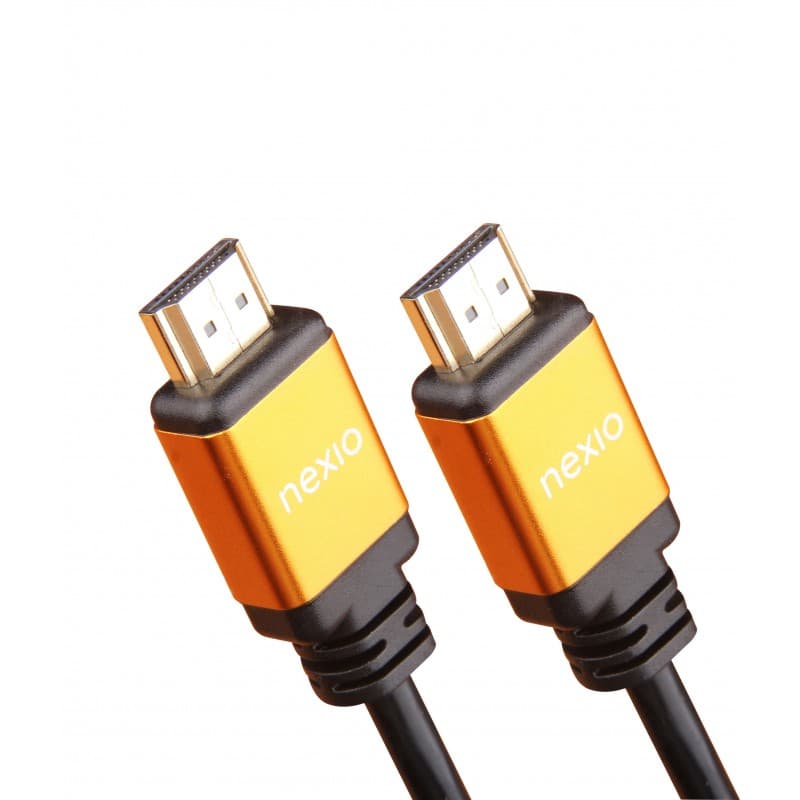 Cablu HDMI, V2.1, tata-tata, 8K@60hz, 1080P, Ultra High Speed Ethernet, carcasa metalica, contacte aurite, 5m, Negru, Nexio