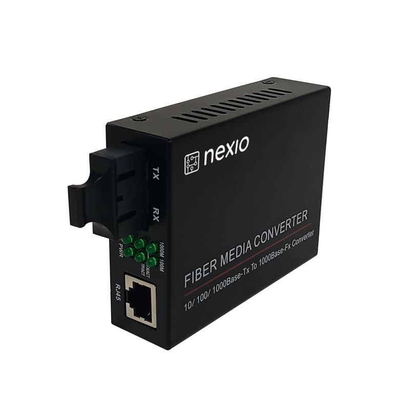 Mediaconvertor 10/100/1000M, Dual Fiber 1310nm, MM, 2km, SC - NEXIO
