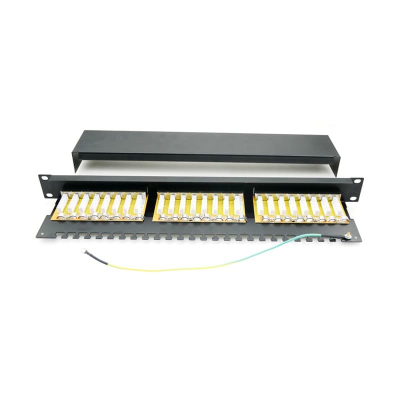 Patch panel 24 porturi ,1U, FTP Cat.5e, Krone+110 , suport de cabluri integrat - EMTEX