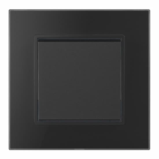 Intrerupator simplu negru cu rama din sticla